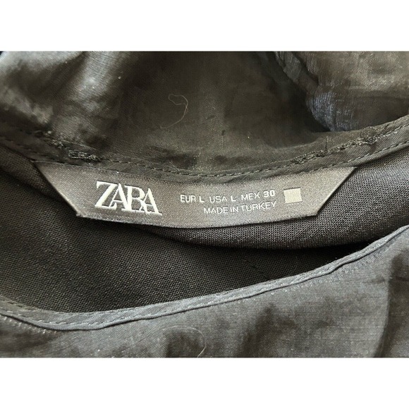 Zara Women's ASYMMETRIC RUFFLED JUMPSUIT Black Large - Picture 4 of 5